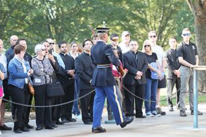 U.S. Catholic priests on retreat to discern possible vocations as military chaplains observe the Changing of the Guard at Arlington National Cemetery, Oct. 8, 2015. Photo courtesy of Chaz Muth | Catholic News Service.