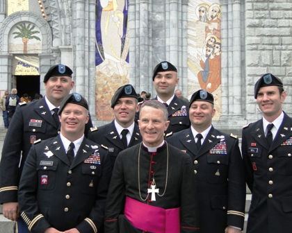 Archbishop Timothy Broglio with U.S. military pilgrims to Lourdes, France, May 25, 2013