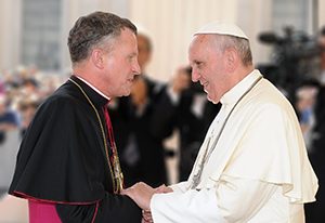 Archbishop Timothy P. Broglio with Pope Francis.