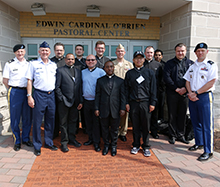 U.S. Catholic priests on retreat in April 2016 to discern possible vocations as military chaplains at the Edwin Cardinal O'Brien Pastoral Center, Washington, D.C., headquarters of the Archdiocese for the Military Services, USA.
