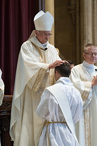 Bishop Frederick F. Campbell ordains Father Daniel Swartz a Catholic priest, Saturday, May 28, 2016, in Columbus, Ohio.