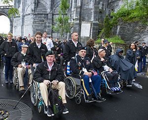 Wounded warriors on pilgrimage to Lourdes, France, May 2015.