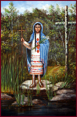 Saint Kateri Tekakwitha. Image courtesy of National Saint Kateri Tekakwitha Shrine.